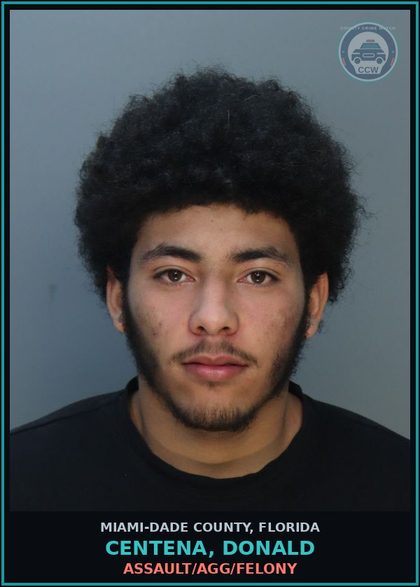 CCW arrest card for CENTENA, DONALD in Miami-Dade County: MUR2D/ATTMP/DDLY WPN