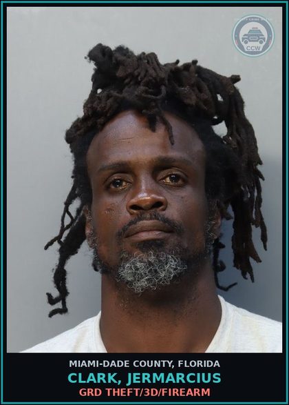 CCW arrest card for CLARK, JERMARCIUS in Miami-Dade County: COCAINE/POSN/F/A