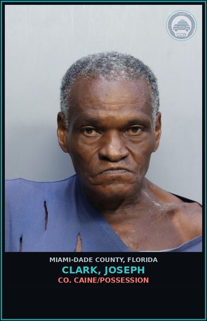 CCW arrest card for CLARK, JOSEPH in Miami-Dade County: COCAINE/POSSESSION