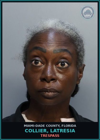 CCW arrest card for COLLIER, LATRESIA in Miami-Dade County: TRESPASS