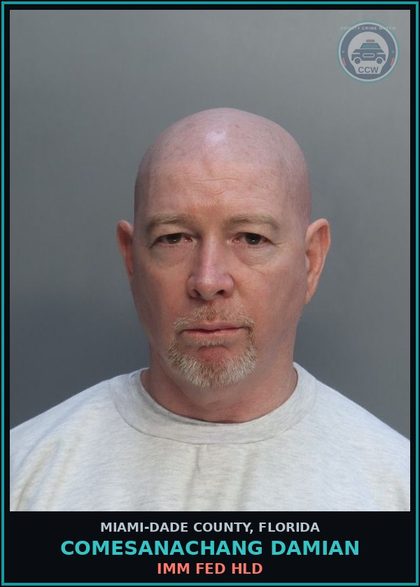 CCW arrest card for COMESANACHANG DAMIAN in Miami-Dade County: HOLD FOR IMMIGRATION