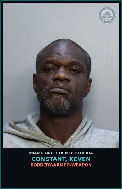 CCW arrest card for CONSTANT, KEVEN in Miami-Dade County: ASSAULT/AGG/FIREARM
