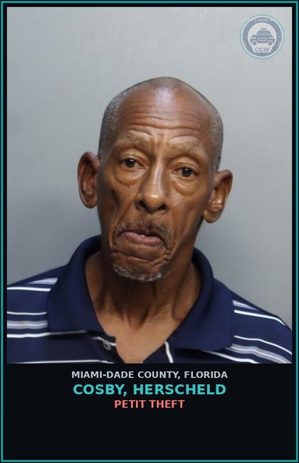 CCW arrest card for COSBY, HERSCHELD in Miami-Dade County: PETIT THEFT