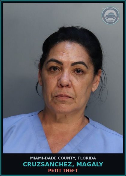 CCW arrest card for CRUZSANCHEZ, MAGALY in Miami-Dade County: PETIT THEFT