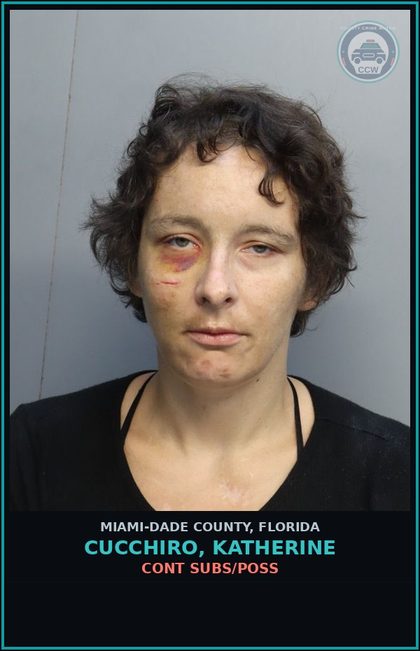 CCW arrest card for CUCCHIRO, KATHERINE in Miami-Dade County: CONT SUBS/POSS