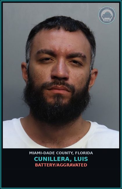 CCW arrest card for CUNILLERA, LUIS in Miami-Dade County: FALSE IMPRISONMENT