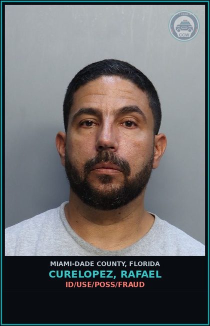 CCW arrest card for CURELOPEZ, RAFAEL in Miami-Dade County: G TFT 3D/BEF10/1/19