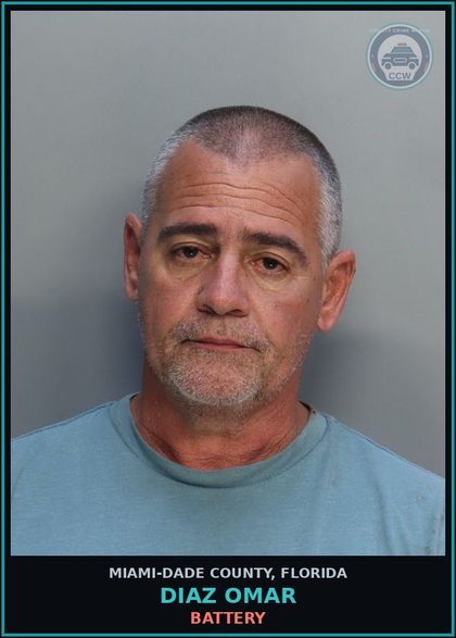 CCW arrest card for DIAZ OMAR in Miami-Dade County: BATTERY