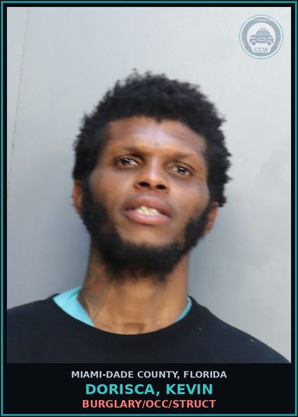 CCW arrest card for DORISCA, KEVIN in Miami-Dade County: BURGLARY/OCC/STRUCT