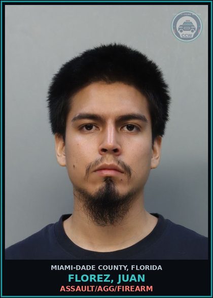CCW arrest card for FLOREZ, JUAN in Miami-Dade County: ASSAULT/AGG/FIREARM