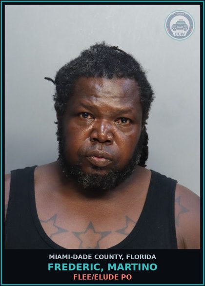 CCW arrest card for FREDERIC, MARTINO in Miami-Dade County: FLEE/ELUDE PO