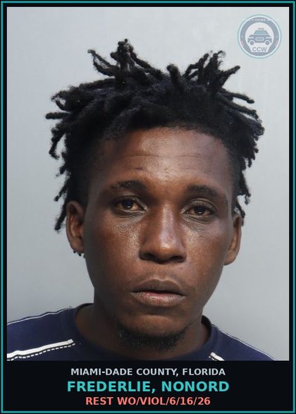 CCW arrest card for FREDERLIE, NONORD in Miami-Dade County: REST WO/VIOL/6/16/26