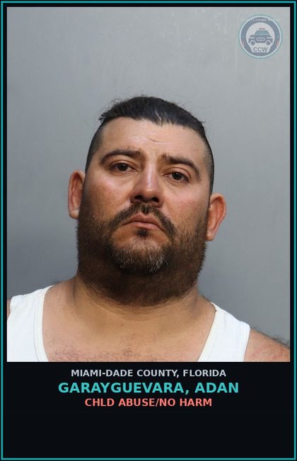 CCW arrest card for GARAYGUEVARA, ADAN in Miami-Dade County: chld ABUSE/NO HARM