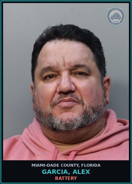 CCW arrest card for GARCIA, ALEX in Miami-Dade County: ROBB/SUDDEN SNATCH