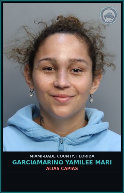 CCW arrest card for GARCIAMARINO YAMILEE  MARI in Miami-Dade County: ALIAS CAPIAS