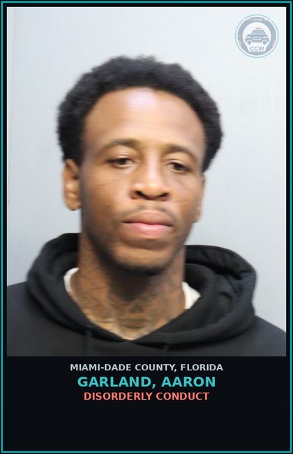 CCW arrest card for GARLAND, AARON in Miami-Dade County: REST O W/O VIOL