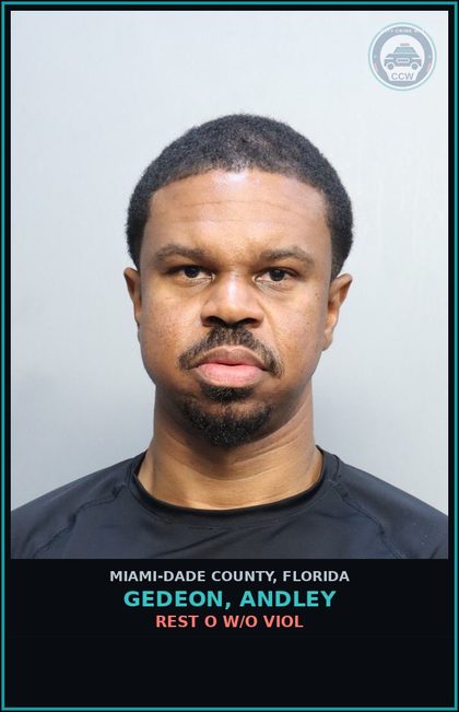 CCW arrest card for GEDEON, ANDLEY in Miami-Dade County: REST O W/O VIOL