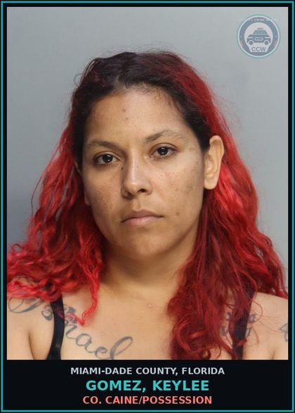 CCW arrest card for GOMEZ, KEYLEE in Miami-Dade County: COCAINE/POSSESSION
