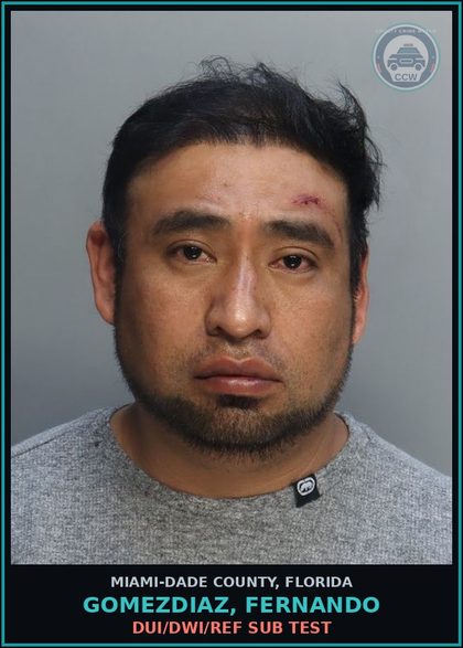 CCW arrest card for GOMEZDIAZ, FERNANDO in Miami-Dade County: BAT/FIRE/COR/6/16/26