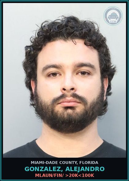 CCW arrest card for GONZALEZ, ALEJANDRO in Miami-Dade County: MLAUN/FIN/ >20K<100K