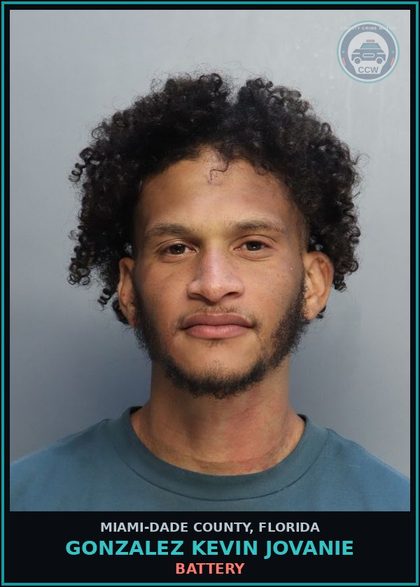 CCW arrest card for GONZALEZ KEVIN  JOVANIE in Miami-Dade County: BATTERY