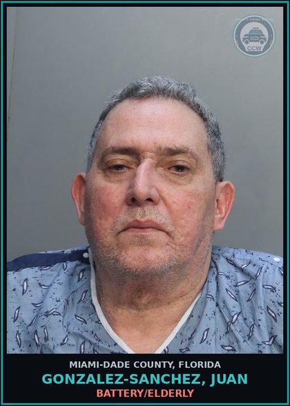 CCW arrest card for GONZALEZ-SANCHEZ, JUAN in Miami-Dade County: BATTERY/ELDERLY