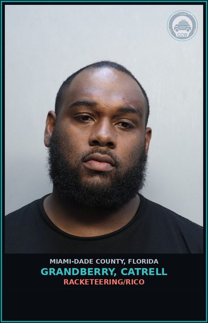 CCW arrest card for GRANDBERRY, CATRELL in Miami-Dade County: RACKETEERING/RICO