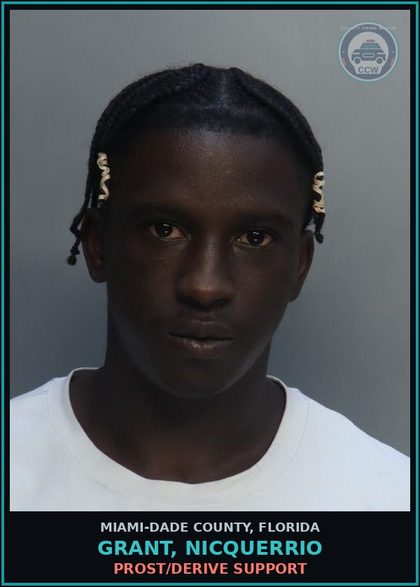 CCW arrest card for GRANT, NICQUERRIO in Miami-Dade County: PROST/DERIVE SUPPORT