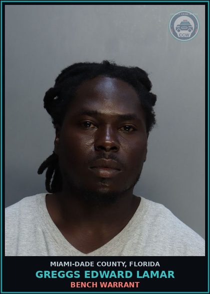 CCW arrest card for GREGGS EDWARD  LAMAR in Miami-Dade County: BENCH WARRANT