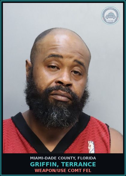 CCW arrest card for GRIFFIN, TERRANCE in Miami-Dade County: CONT SUB/POSN/ARMED