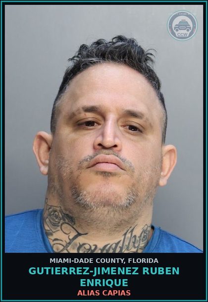 CCW arrest card for GUTIERREZ-JIMENEZ RUBEN  ENRIQUE in Miami-Dade County: ALIAS CAPIAS