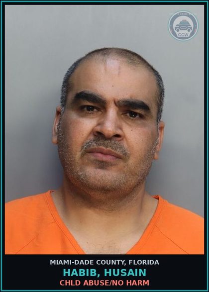 CCW arrest card for HABIB, HUSAIN in Miami-Dade County: chld ABUSE/NO HARM