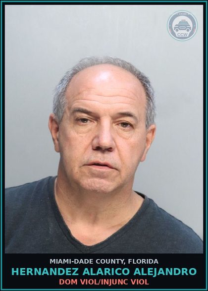CCW arrest card for HERNANDEZ ALARICO  ALEJANDRO in Miami-Dade County: DOM VIOL/INJUNC VIOL