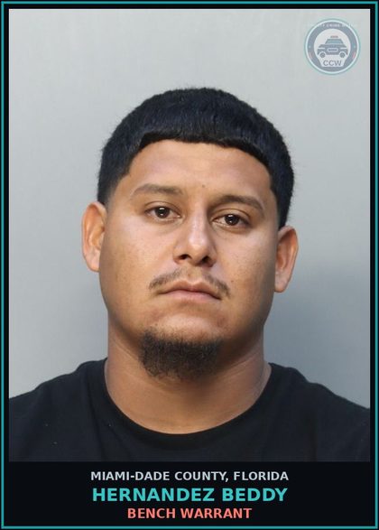 CCW arrest card for HERNANDEZ BEDDY in Miami-Dade County: BENCH WARRANT