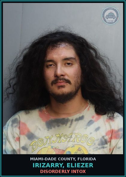 CCW arrest card for IRIZARRY, ELIEZER in Miami-Dade County: TRES PROP/AFTER WARN