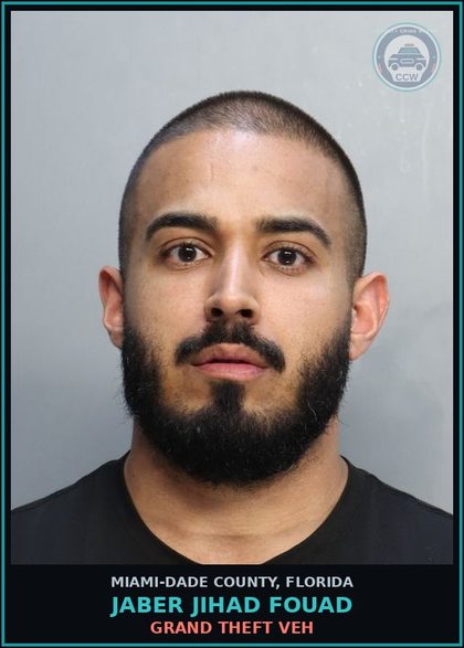 CCW arrest card for JABER JIHAD  FOUAD in Miami-Dade County: GRAND THEFT VEH