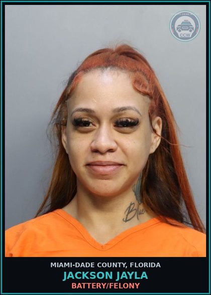 CCW arrest card for JACKSON JAYLA in Miami-Dade County: BATTERY/FELONY