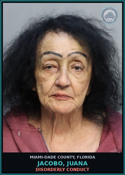 CCW arrest card for JACOBO, JUANA in Miami-Dade County: DISORDERLY CONDUCT