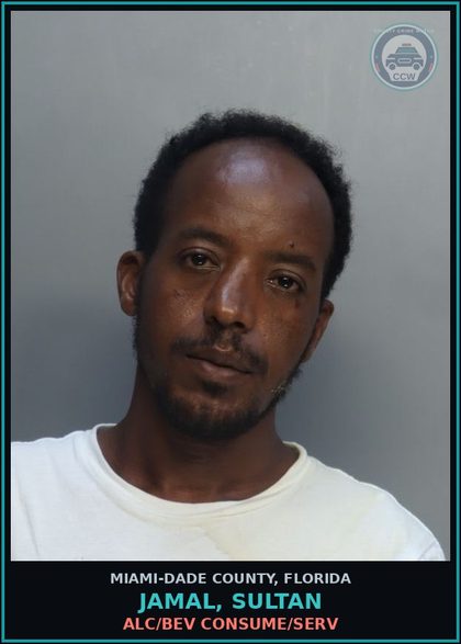 CCW arrest card for JAMAL, SULTAN in Miami-Dade County: ALC/BEV CONSUME/SERV