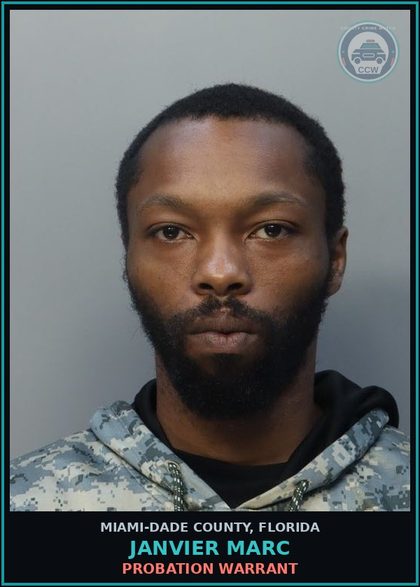 CCW arrest card for JANVIER MARC in Miami-Dade County: PROBATION WARRANT