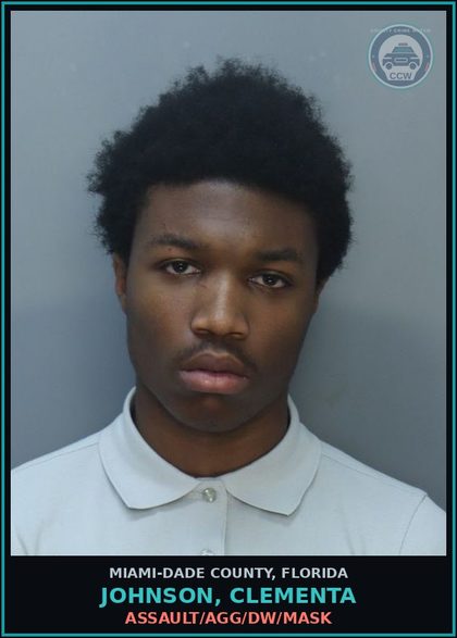 CCW arrest card for JOHNSON, CLEMENTA in Miami-Dade County: ROBB/CRJCK/ARM - PBL