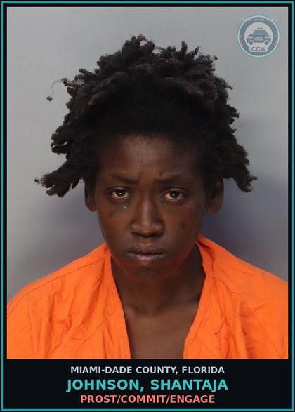 CCW arrest card for JOHNSON, SHANTAJA in Miami-Dade County: PROST/COMMIT/ENGAGE