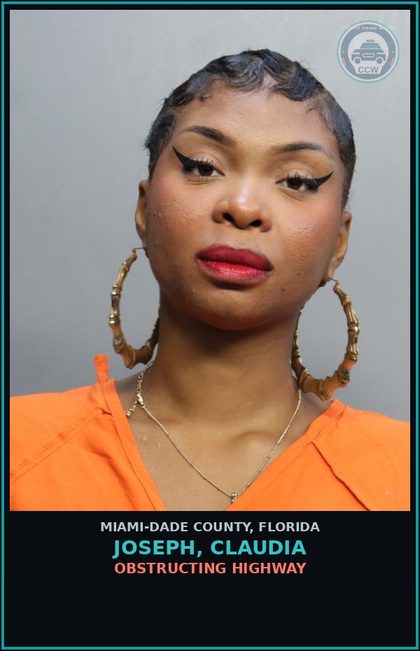 CCW arrest card for JOSEPH, CLAUDIA in Miami-Dade County: OBSTRUCTING HIGHWAY