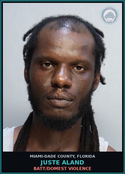 CCW arrest card for JUSTE ALAND in Miami-Dade County: BATT/DOMEST VIOLENCE