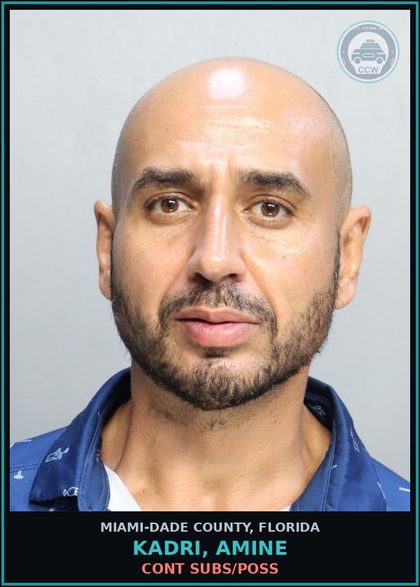 CCW arrest card for KADRI, AMINE in Miami-Dade County: CONT SUBS/POSS