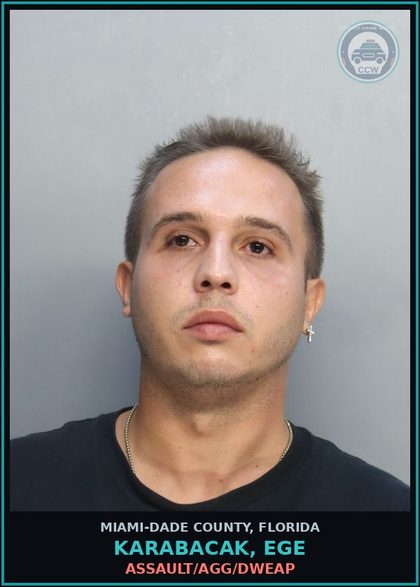 CCW arrest card for KARABACAK, EGE in Miami-Dade County: ROBB/SUDDEN SNATCH