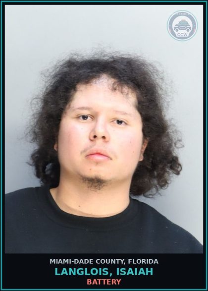 CCW arrest card for LANGLOIS, ISAIAH in Miami-Dade County: BATTERY