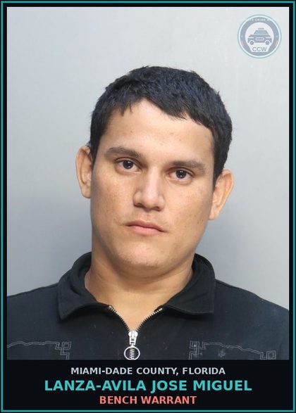 CCW arrest card for LANZA-AVILA JOSE  MIGUEL in Miami-Dade County: BENCH WARRANT