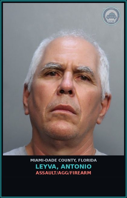 CCW arrest card for LEYVA, ANTONIO in Miami-Dade County: ASSAULT/AGG/FIREARM