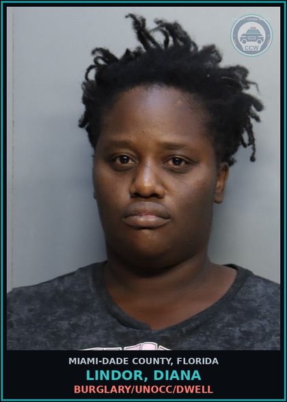 CCW arrest card for LINDOR, DIANA in Miami-Dade County: BURGLARY/UNOCC/DWELL